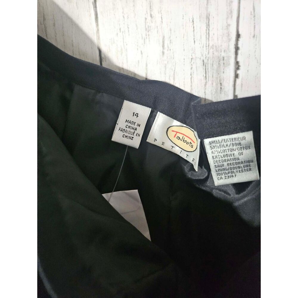 Talbots NWT 14P Petite Silk Cotton Embroidered Pagoda Cropped Pants